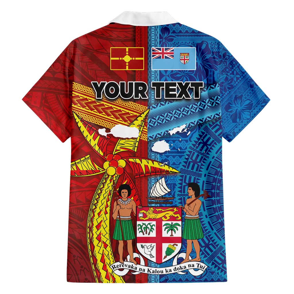 Personalised Fiji and Rotuma Together Family Matching Off Shoulder Maxi Dress and Hawaiian Shirt Tapa and Pacific Art Pattern with Cultural Emblems Half Style LT03 - Polynesian Pride