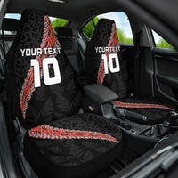 Custom New Zealand Rugby Car Seat Cover Maori and Silver Fern Half Style LT03 One Size Black - Polynesian Pride