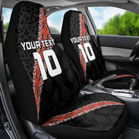 Custom New Zealand Rugby Car Seat Cover Maori and Silver Fern Half Style LT03 - Polynesian Pride