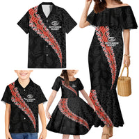 Custom New Zealand Rugby Family Matching Mermaid Dress and Hawaiian Shirt Maori and Silver Fern Half Style LT03 - Polynesian Pride