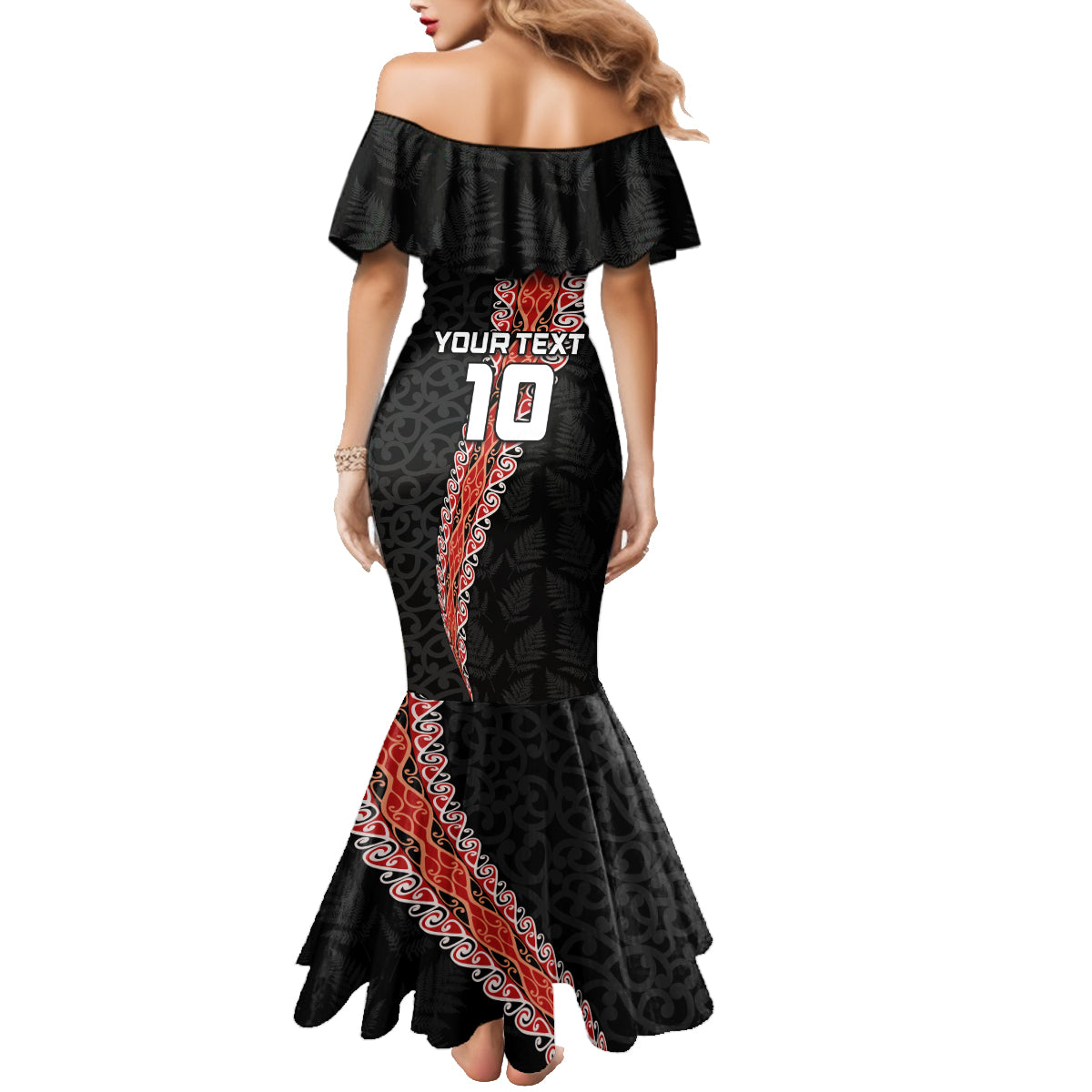 Custom New Zealand Rugby Family Matching Mermaid Dress and Hawaiian Shirt Maori and Silver Fern Half Style LT03 - Polynesian Pride