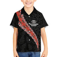 Custom New Zealand Rugby Family Matching Summer Maxi Dress and Hawaiian Shirt Maori and Silver Fern Half Style LT03 Son's Shirt Black - Polynesian Pride