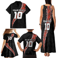 Custom New Zealand Rugby Family Matching Tank Maxi Dress and Hawaiian Shirt Maori and Silver Fern Half Style LT03 - Polynesian Pride