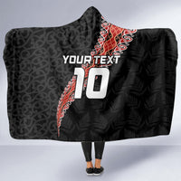 Custom New Zealand Rugby Hooded Blanket Maori and Silver Fern Half Style