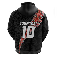 Custom New Zealand Rugby Hoodie Maori and Silver Fern Half Style