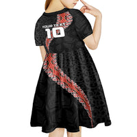 Custom New Zealand Rugby Kid Short Sleeve Dress Maori and Silver Fern Half Style LT03 - Polynesian Pride