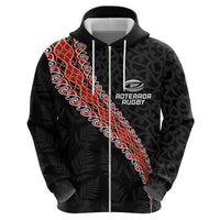 Custom New Zealand Rugby Zip Hoodie Maori and Silver Fern Half Style LT03 - Polynesian Pride