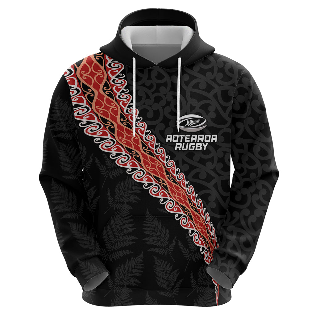 Custom New Zealand Rugby Zip Hoodie Maori and Silver Fern Half Style LT03 - Polynesian Pride
