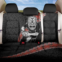 New Zealand Maori Warrior Rugby Back Car Seat Cover Maori and Silver Fern Half Style LT03 One Size Black - Polynesian Pride