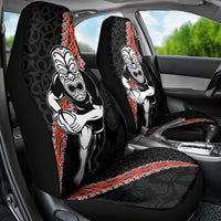 New Zealand Maori Warrior Rugby Car Seat Cover Maori and Silver Fern Half Style LT03 - Polynesian Pride