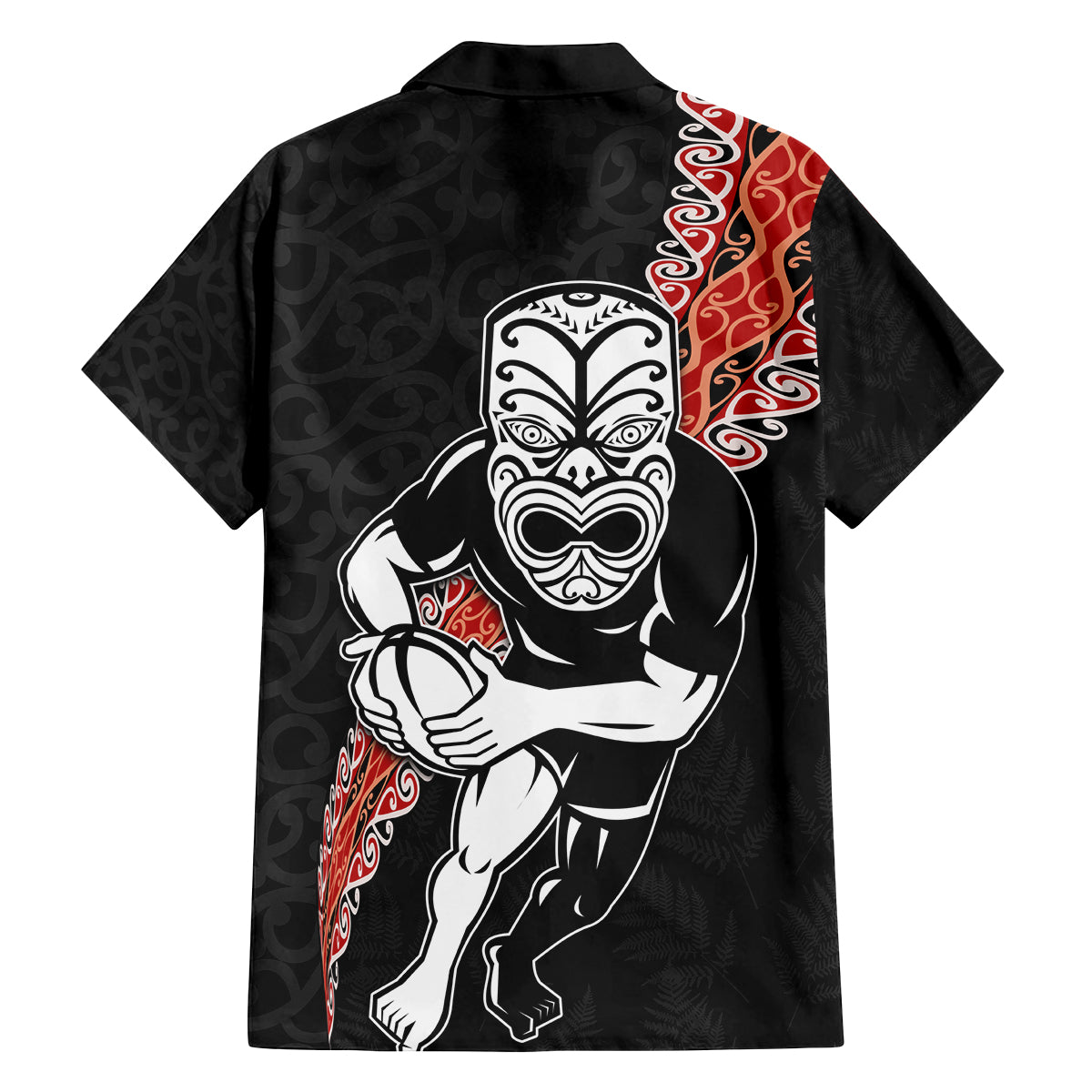 New Zealand Maori Warrior Rugby Family Matching Off Shoulder Short Dress and Hawaiian Shirt Maori and Silver Fern Half Style LT03 - Polynesian Pride
