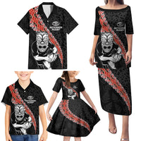 New Zealand Maori Warrior Rugby Family Matching Puletasi and Hawaiian Shirt Maori and Silver Fern Half Style LT03 - Polynesian Pride