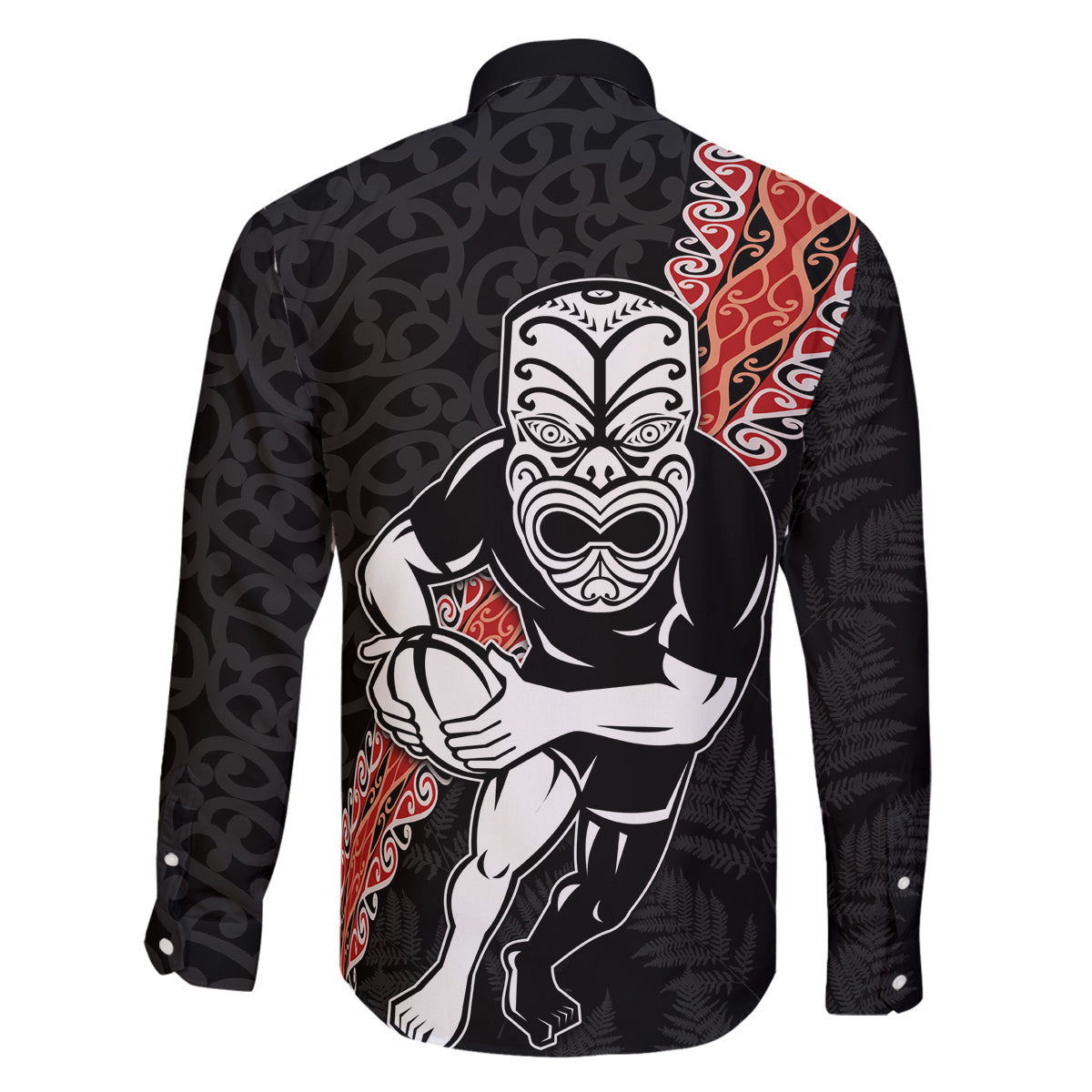 New Zealand Maori Warrior Rugby Family Matching Tank Maxi Dress and Hawaiian Shirt Maori and Silver Fern Half Style LT03 - Polynesian Pride