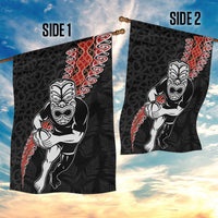 New Zealand Maori Warrior Rugby Garden Flag Maori and Silver Fern Half Style LT03 - Polynesian Pride
