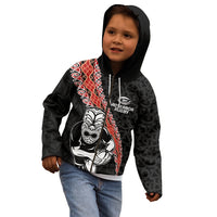 New Zealand Maori Warrior Rugby Kid Hoodie Maori and Silver Fern Half Style LT03 - Polynesian Pride