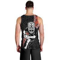 New Zealand Maori Warrior Rugby Men Tank Top Maori and Silver Fern Half Style LT03 - Polynesian Pride