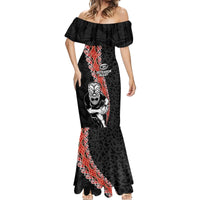 New Zealand Maori Warrior Rugby Mermaid Dress Maori and Silver Fern Half Style LT03 - Polynesian Pride