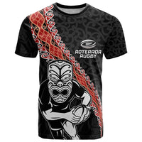 New Zealand Maori Warrior Rugby T Shirt Maori and Silver Fern Half Style LT03 Black - Polynesian Pride