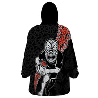 New Zealand Maori Warrior Rugby Wearable Blanket Hoodie Maori and Silver Fern Half Style LT03 - Polynesian Pride