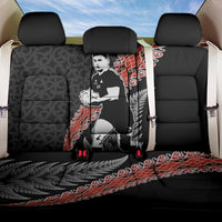 New Zealand Maori Rugby Player Back Car Seat Cover Maori and Silver Fern Half Style LT03 One Size Black - Polynesian Pride