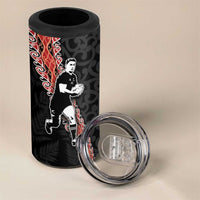 New Zealand Maori Rugby Player 4 in 1 Can Cooler Tumbler Maori and Silver Fern Half Style LT03 - Polynesian Pride