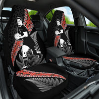 New Zealand Maori Rugby Player Car Seat Cover Maori and Silver Fern Half Style LT03 One Size Black - Polynesian Pride