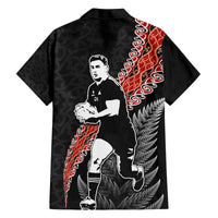 New Zealand Maori Rugby Player Family Matching Off Shoulder Maxi Dress and Hawaiian Shirt Maori and Silver Fern Half Style LT03 - Polynesian Pride