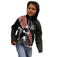 New Zealand Maori Rugby Player Kid Hoodie Maori and Silver Fern Half Style LT03 - Polynesian Pride