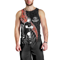 New Zealand Maori Rugby Player Men Tank Top Maori and Silver Fern Half Style LT03 - Polynesian Pride