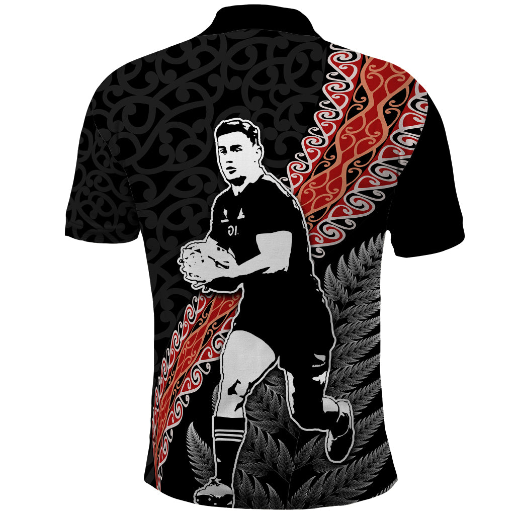 New Zealand Maori Rugby Player Polo Shirt Maori and Silver Fern Half Style LT03 - Polynesian Pride