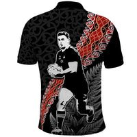 New Zealand Maori Rugby Player Polo Shirt Maori and Silver Fern Half Style LT03 - Polynesian Pride