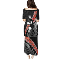 New Zealand Maori Rugby Player Puletasi Maori and Silver Fern Half Style LT03 - Polynesian Pride