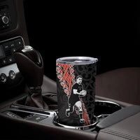 New Zealand Maori Rugby Player Tumbler Cup Maori and Silver Fern Half Style LT03 - Polynesian Pride