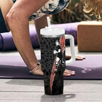 New Zealand Maori Rugby Player Tumbler With Handle Maori and Silver Fern Half Style LT03 - Polynesian Pride