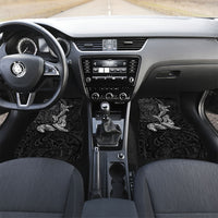 Hawaiian Monk Seal and Whale Car Mats Kakau Tribal Pattern Grayscale