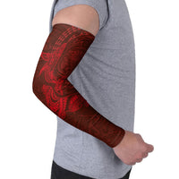 Hawaiian Monk Seal and Whale Arm Sleeves Kakau Tribal Pattern Red Color