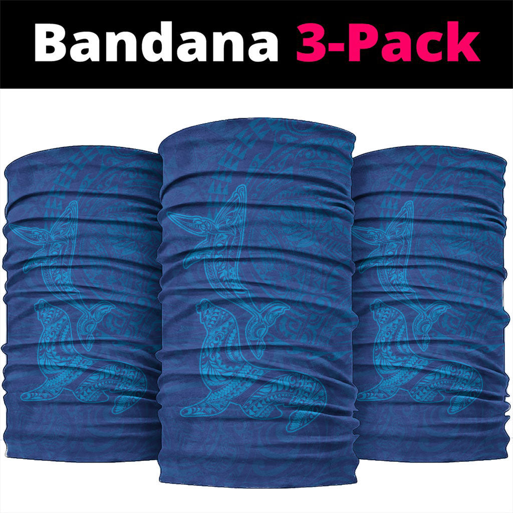 Hawaiian Monk Seal and Whale Neck Gaiter Kakau Tribal Pattern Blue Color LT03 package One Size: 25*50cm Blue - Polynesian Pride