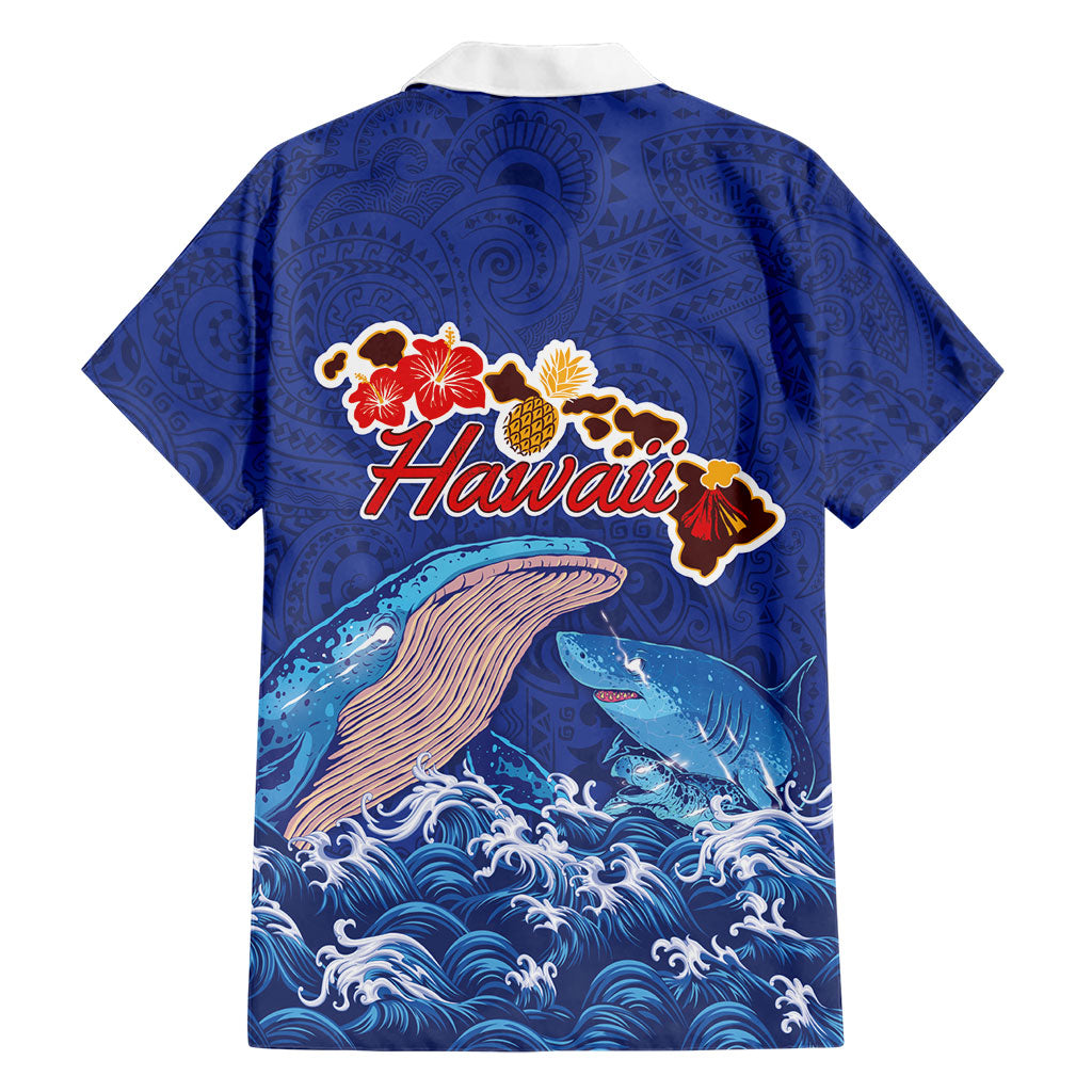 Hawaiian Sea Animals Family Matching Mermaid Dress and Hawaiian Shirt Whales Shark and Turtle Guardians with Tribal Pattern LT03 - Polynesian Pride