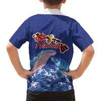 Hawaiian Sea Animals Family Matching Summer Maxi Dress and Hawaiian Shirt Whales Shark and Turtle Guardians with Tribal Pattern LT03 - Polynesian Pride