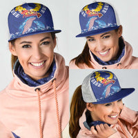 Hawaiian Sea Animals Mesh Trucker Cap Whales Shark and Turtle Guardians with Tribal Pattern LT03 - Polynesian Pride