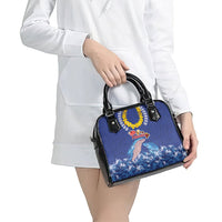 Hawaiian Sea Animals Shoulder Handbag Whales Shark and Turtle Guardians with Tribal Pattern