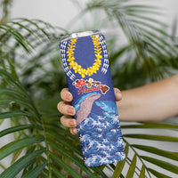 Hawaiian Sea Animals Skinny Tumbler Whales Shark and Turtle Guardians with Tribal Pattern LT03 - Polynesian Pride