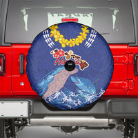 Hawaiian Sea Animals Spare Tire Cover Whales Shark and Turtle Guardians with Tribal Pattern