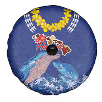 Hawaiian Sea Animals Spare Tire Cover Whales Shark and Turtle Guardians with Tribal Pattern