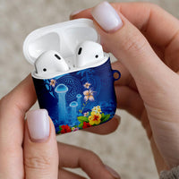 Fiji Jellyfish AirPods Case Tapa Patterns and Hibiscus Sea Vibe