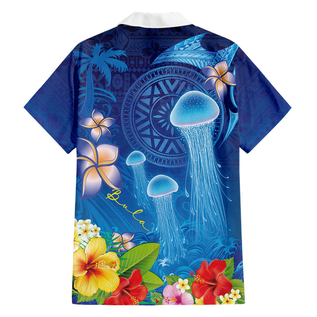 Fiji Jellyfish Family Matching Summer Maxi Dress and Hawaiian Shirt Tapa Patterns and Hibiscus Sea Vibe LT03 - Polynesian Pride