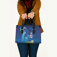 Fiji Jellyfish Leather Bag Tapa Patterns and Hibiscus Sea Vibe