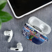 New Zealand Merry Christmas AirPods Case Maori Tribal Pattern with Xmas Tui Bird LT03 - Polynesian Pride