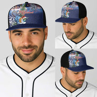 New Zealand Merry Christmas Baseball Net Cap Maori Tribal Pattern with Xmas Tui Bird LT03 - Polynesian Pride