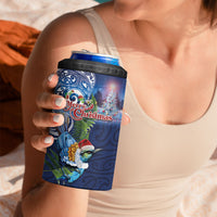 New Zealand Merry Christmas 4 in 1 Can Cooler Tumbler Maori Tribal Pattern with Xmas Tui Bird LT03 - Polynesian Pride
